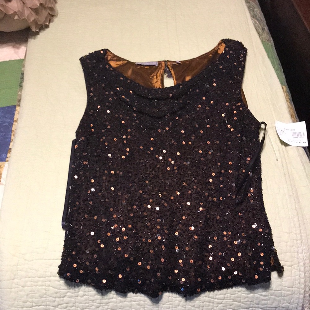 Pretty brown beaded top